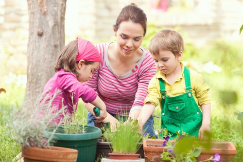 Community members participating in a gardening workshop